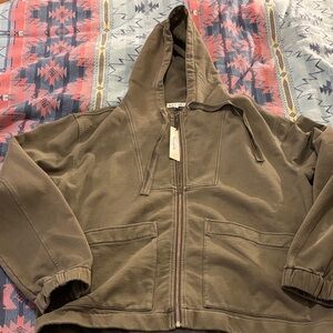 Alex Mill fleece track zip hoody, new with tag NWT, size XL
